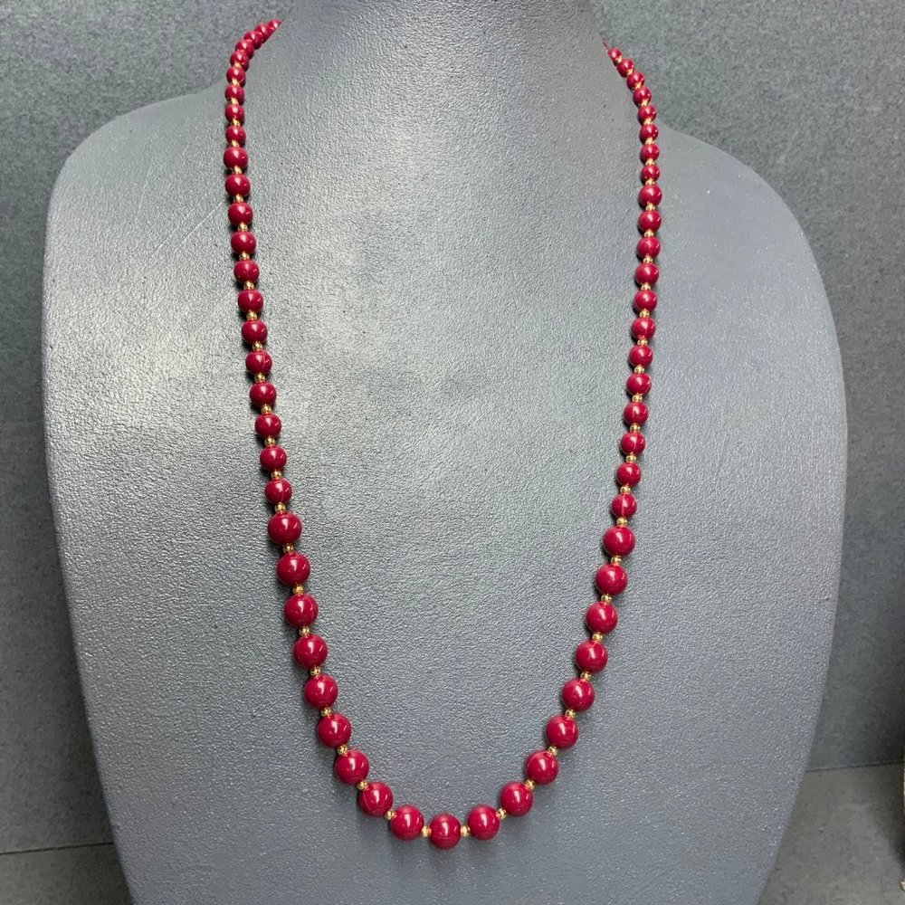 Citation Retro Necklace Round Red Gold Spacers
